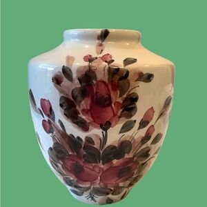 Rose Floral Collectable Vase Mexican Ivory Ceramic Vase Romantic Cottage Design